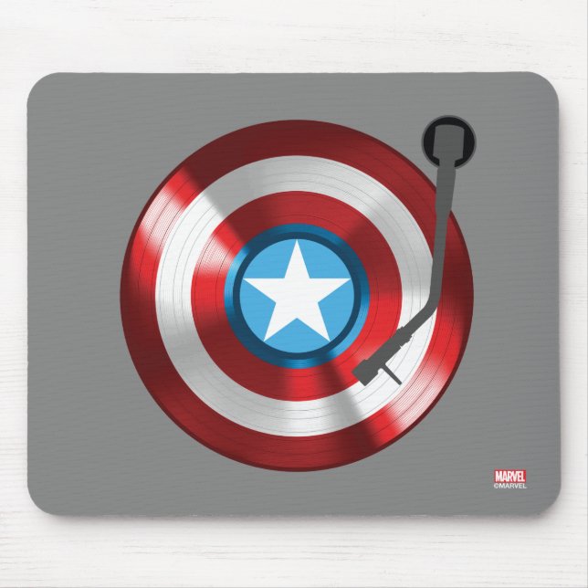 Tapis De Souris Platine Vinyle Captain America (Devant)