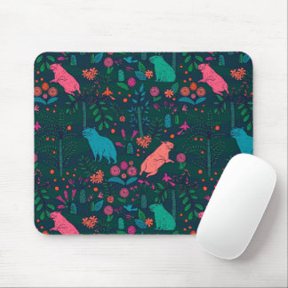 Tapis De Souris Playful Capybara in the Forest – Tropical Seamless