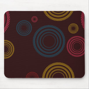 Tapis De Souris Playful, coloré, tendance, cercles rayés cool