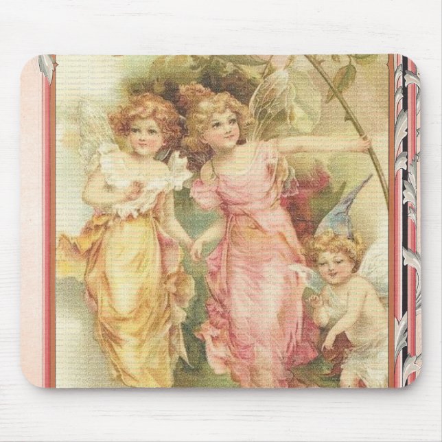 Tapis De Souris Plein d'espoir - anges et fleurs (Devant)