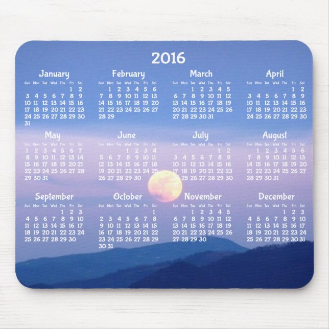 Tapis De Souris Pleine lune de cartes de souris du calendrier annu (Devant)