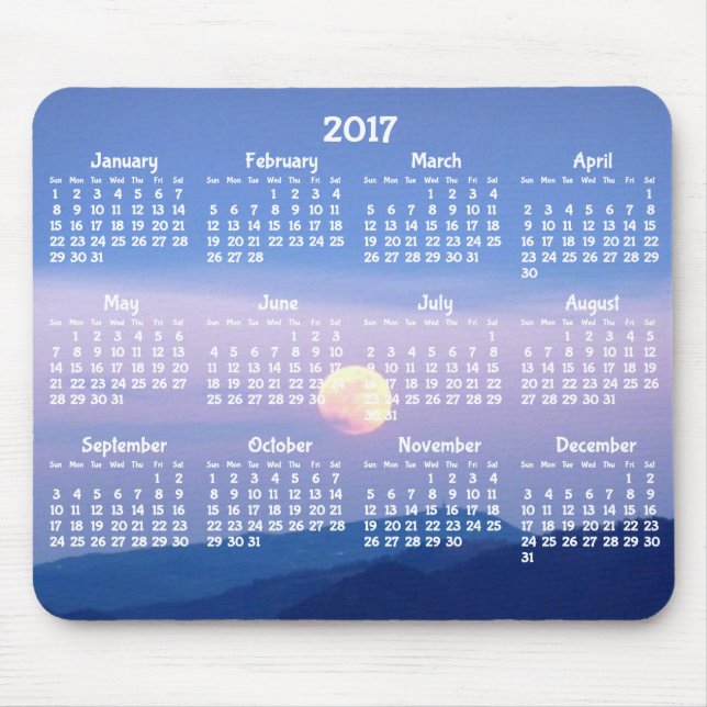 Tapis De Souris Pleine lune de cartes de souris du calendrier annu (Devant)