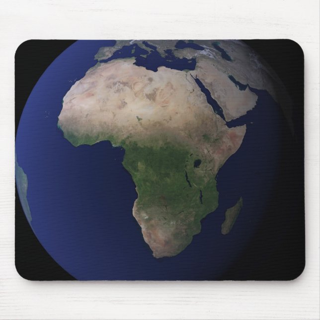Tapis De Souris Pleine Terre montrant l'Afrique, l'Europe et le Mo (Devant)