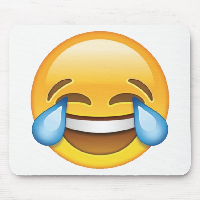 Tapis De Souris Pleurer de rire Larmes de joie émoji (Devant)