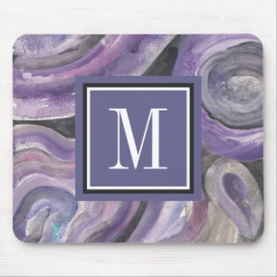 Tapis De Souris Pluie de cercle du monogramme  