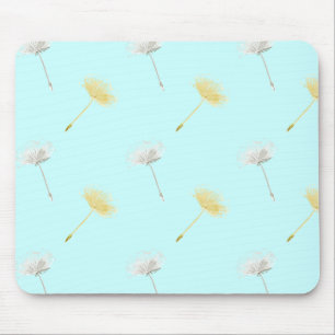 Tapis De Souris Plumes bleues Fleurs de Dandelion