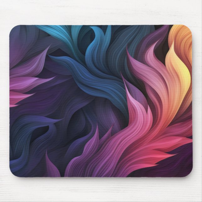 Tapis De Souris Plumes colorées Abstraites (Devant)