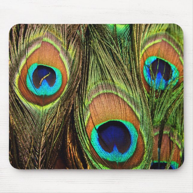 Tapis De Souris Plumes de paon Mousepad (Devant)