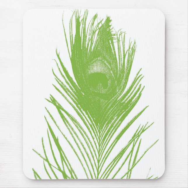 Tapis De Souris Plumes de paon vert citron de chaux Mousepad (Devant)