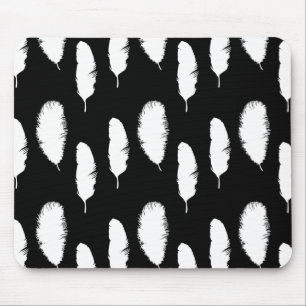 Tapis De Souris Plumes noires et blanches