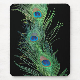 Tapis De Souris Plumes vertes avec du noir