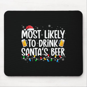 Tapis De Souris Plus susceptible de boire la bière du Père Noël Am