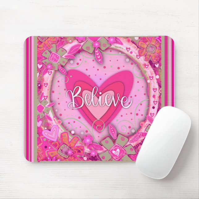 Tapis De Souris Plutôt Inspirant Floral Flourish Inspirivity (Avec souris)