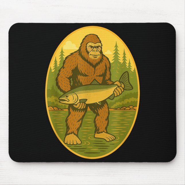 Tapis De Souris Pnw Steelhead Sasquatch Fishing Big Foot Salmon Fi (Devant)