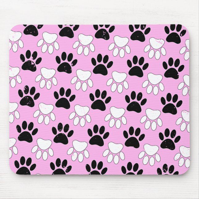 Tapis De Souris Poches Noires Et Blanches Perdues Sur Arrière - pl (Devant)
