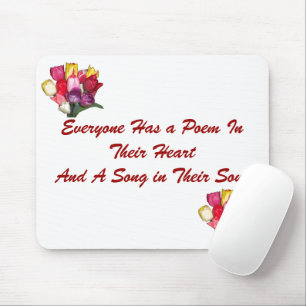 Tapis De Souris Poème d'amour floral magnifique Mousepad