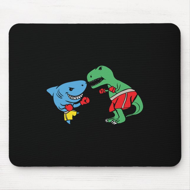 Tapis De Souris Poignée de requin T-rex Dinosaur Drôle Boxin de co (Devant)