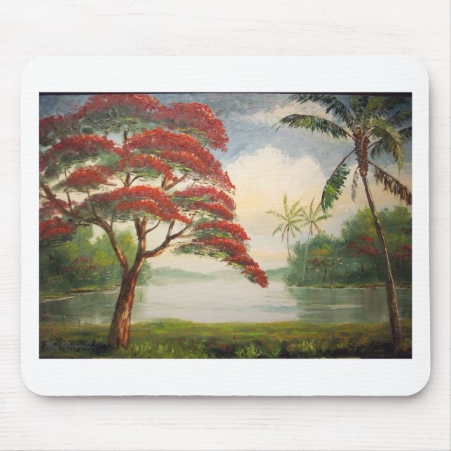 Tapis De Souris Poinciana royal (arbre flamboyant) (Devant)