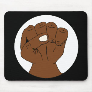 Tapis De Souris Poing Mousepad de puissance noire