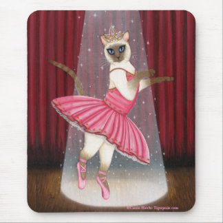 Tapis De Souris Point de chocolat de chat de ballerine siamois,