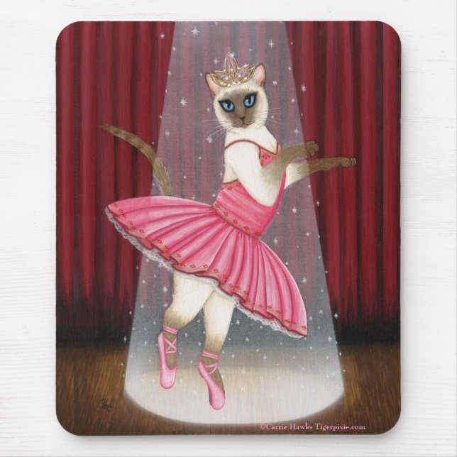Tapis De Souris Point de chocolat de chat de ballerine siamois, (Devant)