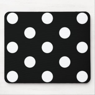 Tapis De Souris Point de polka blanc noir - Mousepad