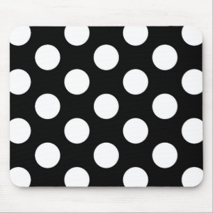 Tapis De Souris Point de polka blanc noir - Mousepad