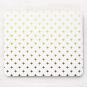 Tapis De Souris Point de polka d'or blanc