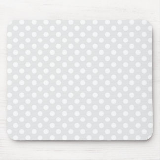 Tapis De Souris Point de polka gris-clair et blanc
