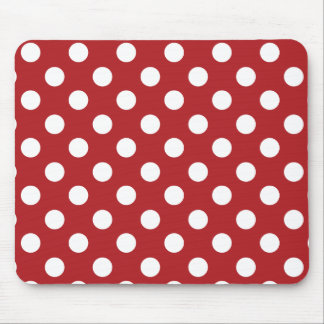 Tapis De Souris Point Polka blanc rouge