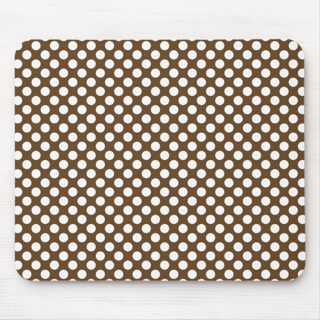 Tapis De Souris Point Polka Brown et blanc (Devant)