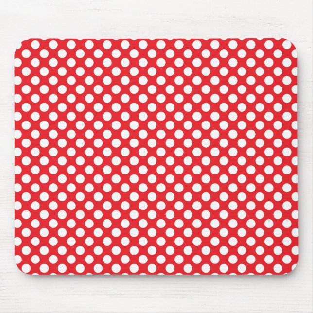 Tapis De Souris Pointe blanc et rouge (Devant)