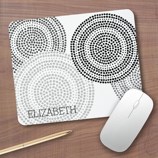 Tapis De Souris Pointe minimaliste moderne Cercle géométrique Gris (Custom Mousepad)