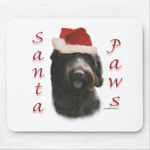 Tapis De Souris Pointeur à poils durs Griffon Père Noël Paws