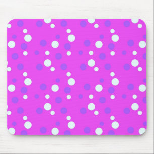 Tapis De Souris points blancs et bleus, roses