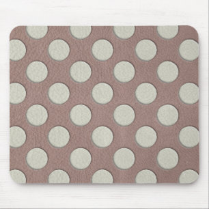 Tapis De Souris Points blancs sur impression cuir taupe