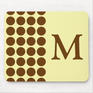 Tapis De Souris Points neutres de crème de muscade avec monogramme