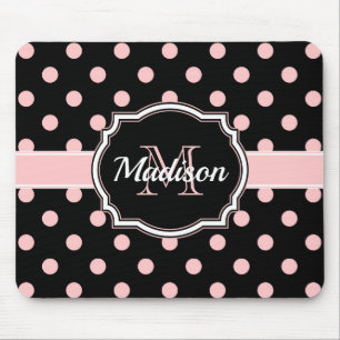 Tapis De Souris Points noirs et roses