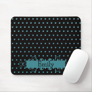Tapis De Souris Pois Aqua Contemporains Avec Nom