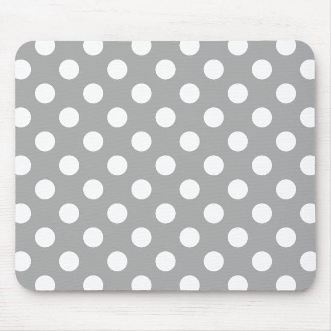 Tapis De Souris Pois blancs sur gris (Devant)