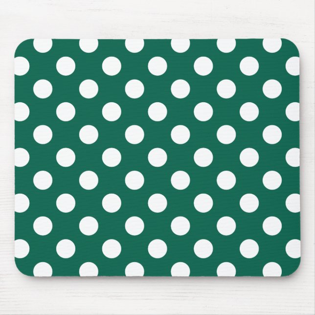 Tapis De Souris Pois blancs sur vert sauge (Devant)