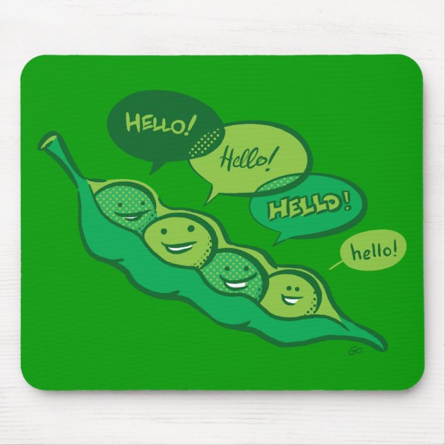 Tapis De Souris Pois dans une cosse (bonjour) Mousepad (Devant)