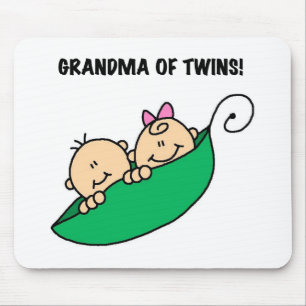 Tapis De Souris Pois dans une grand-maman de cosse des jumeaux
