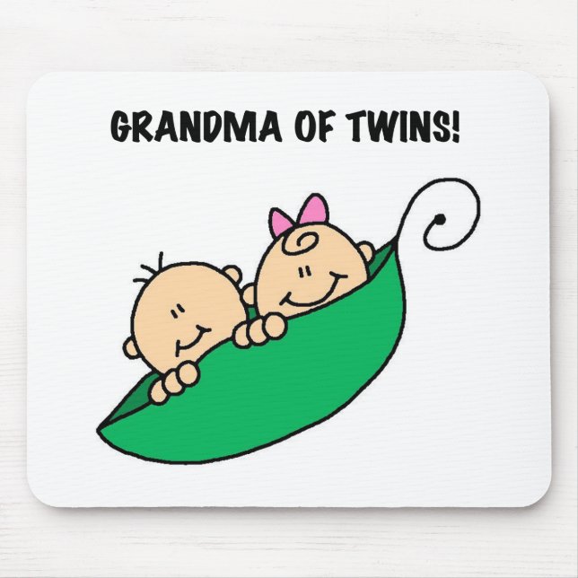 Tapis De Souris Pois dans une grand-maman de cosse des jumeaux (Devant)