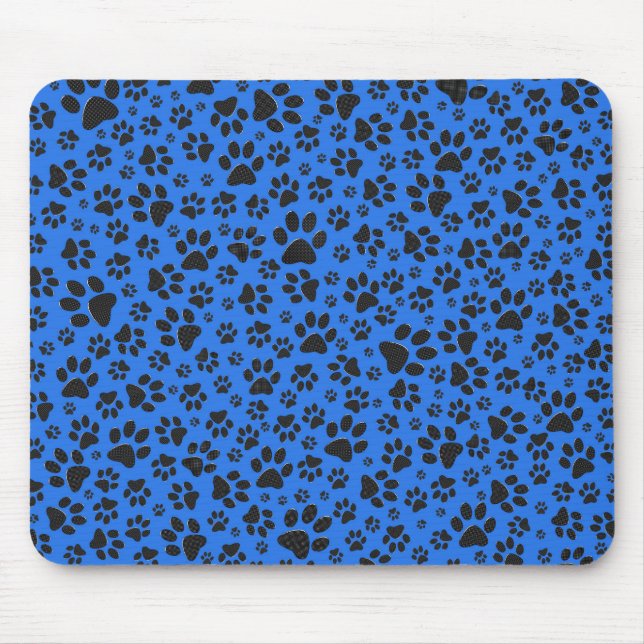 Tapis De Souris Pois de chien noir et blanc Pointe Polka sur le bl (Devant)