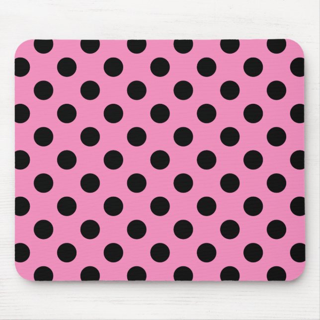 Tapis De Souris Pois noirs en rose (Devant)