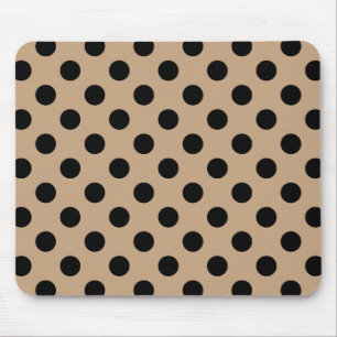 Tapis De Souris Pois noirs sur beige