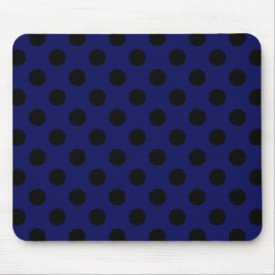 Tapis De Souris Pois noirs sur bleu marine