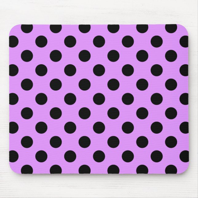 Tapis De Souris Pois noirs sur lilas (Devant)