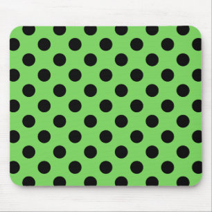 Tapis De Souris Pois noirs sur vert citron